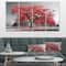 Designart - Big Red Tree on Foggy Day - Landscape Canvas Art Print